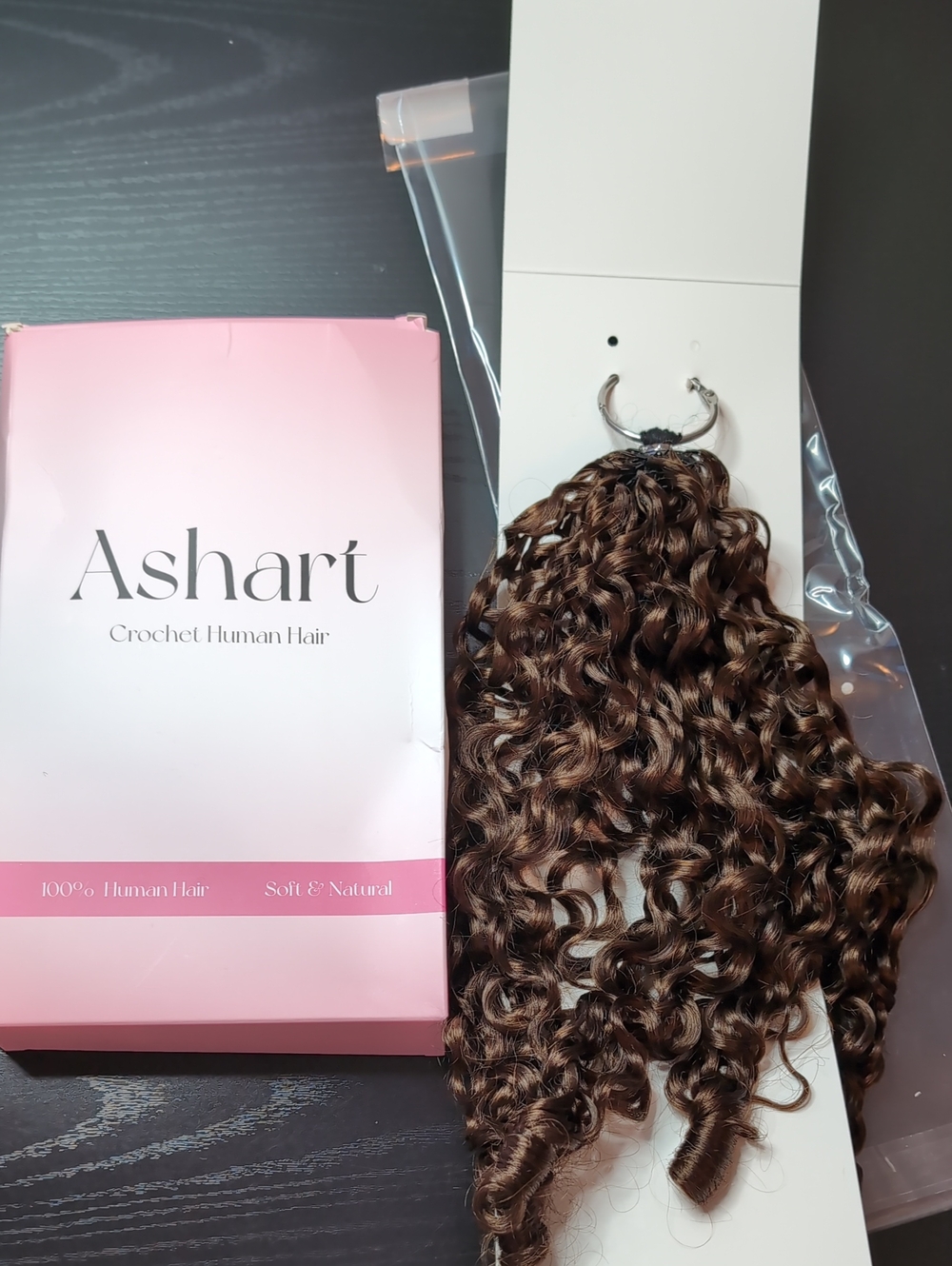18-in 50 G Chocolate Brown Burmese Curly Human Crochet Hair Pre-separated